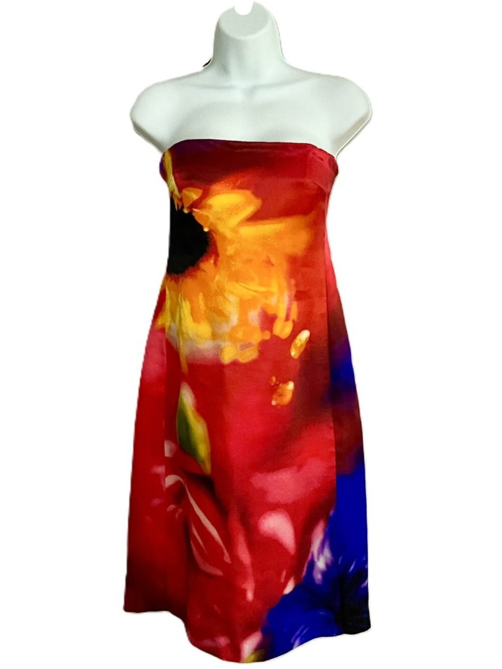 CELINE Silk Dress with Built-In-Corset Stunning Multicolor Print Sz 38 FR